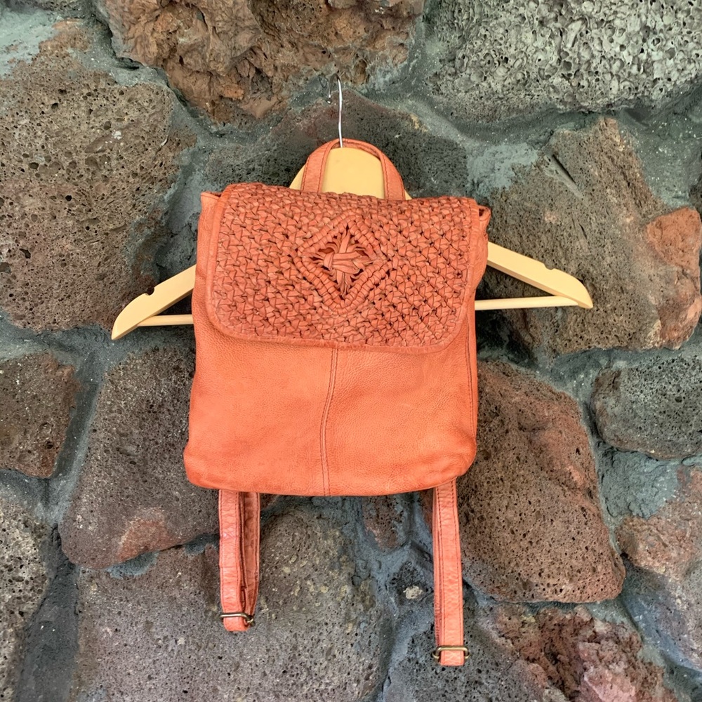 Frye Pink Leather Backpack